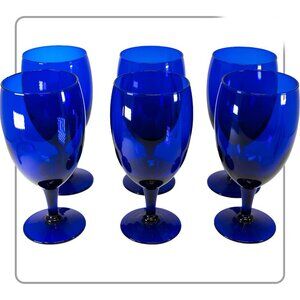 Cobalt Blue Glass Goblet (set of 6)